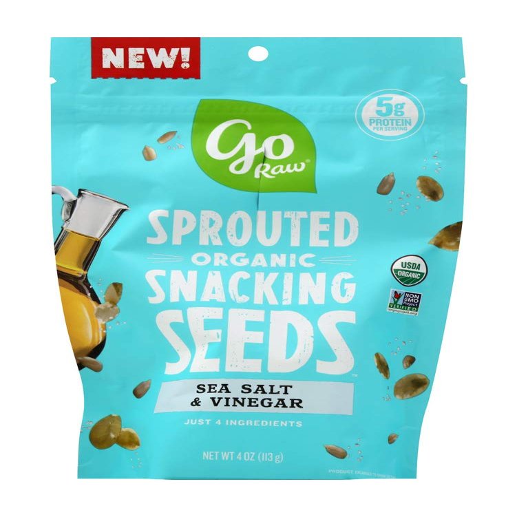 Go Raw, Seasalt Vinegar Sprouted Snacking Seeds, Organic, 4 Oz