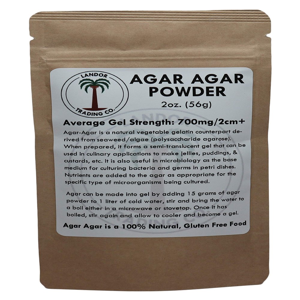 Agar Agar Powder - 2 Ounces (56 Grams) - Average Gel Strength
