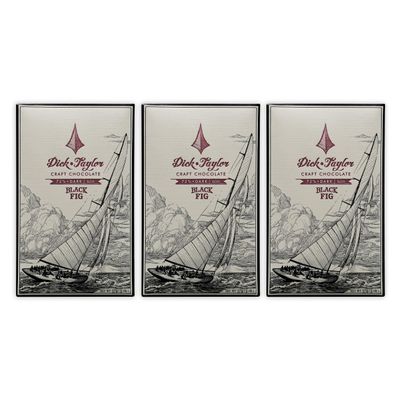 Dick Taylor Black Fig 72% Dark Chocolate 3 Pack - California Chocolate - Premium, Organic, Craft, Artisanal, Direct Trade, Single Origin, Bean-to-bar, Gourmet - Vegan, Keto, Paleo, Kosher, Soy Free - Gift Set