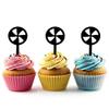 Swirl Christmas Candy Silhouette Acrylic Cupcake Toppers 12 pcs view 1