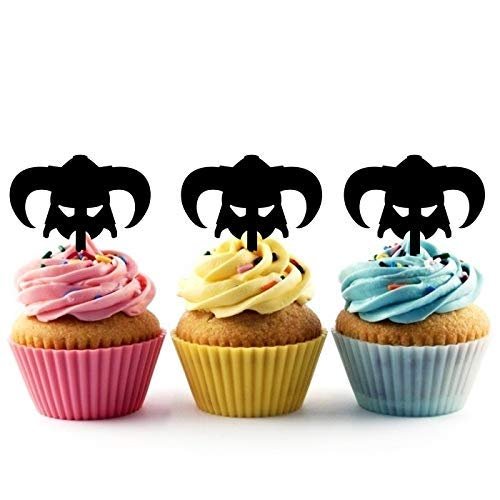 Iron Helmet Silhouette Acrylic Cupcake Toppers 12 pcs