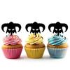 Iron Helmet Silhouette Acrylic Cupcake Toppers 12 pcs view 1
