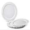 OCCASIONS 720 Pcs set (120 guest) Wedding Disposable Plastic Plate and Silverware Combo 10" + 7.5" + Silverware (Double Fork) (Verona in White, Silver Silverware) view 1