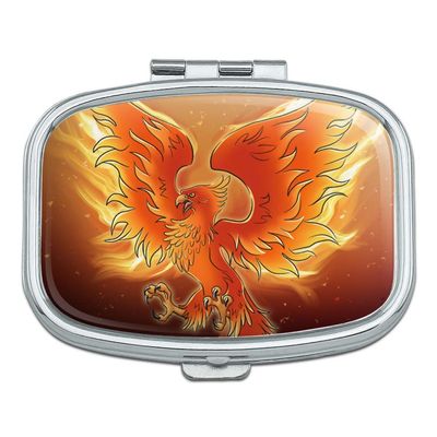 Phoenix Rising from The Flames Rectangle Pill Case Trinket Gift Box
