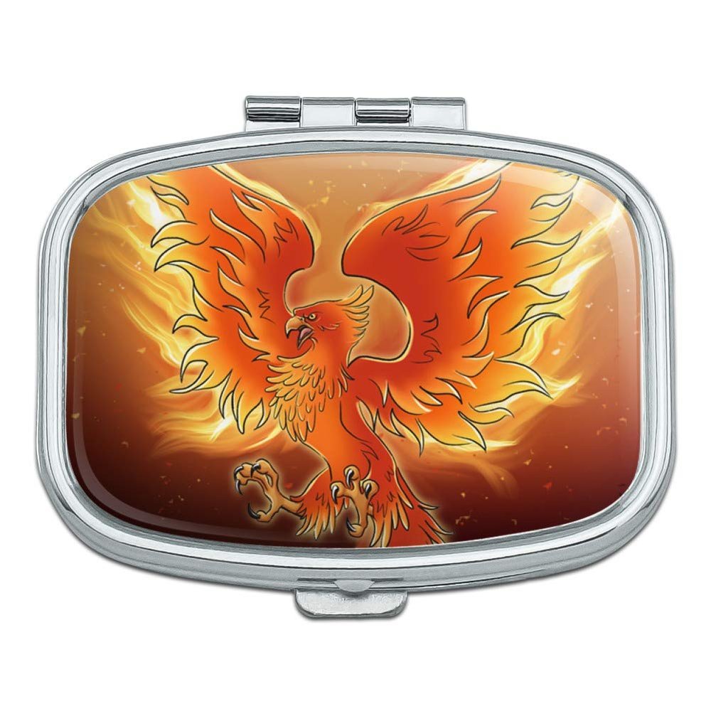 Phoenix Rising from The Flames Rectangle Pill Case Trinket Gift Box