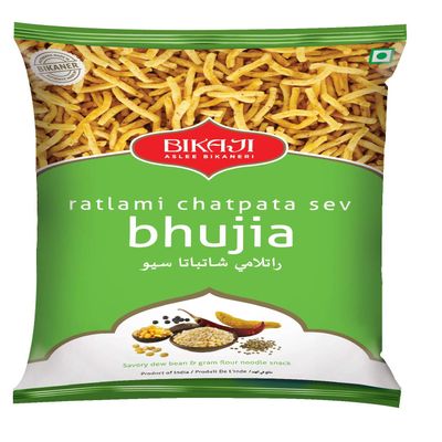 Bikaji Ratlami Chatpata Sev Bhujia - Spicy cruchy gathiya - 100% Vegetarian Snack - Traditional Indian Namkeen - 400 gm (Pack of 4)