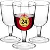 DecorRack 24 Wine Glasses, 6 Oz -BPA Free- Plastic Party Wine Cups, Perfect for Outdoor Parties, Weddings, Picnics, Stackable, Reusable, Disposable, Stemmed (Pack of 24) view 1