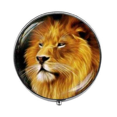 Animal Lion - Lion Pill Box - Charm Pill Box - Glass Candy Box