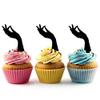 Beautiful Hand Silhouette Acrylic Cupcake Toppers 12 pcs view 1