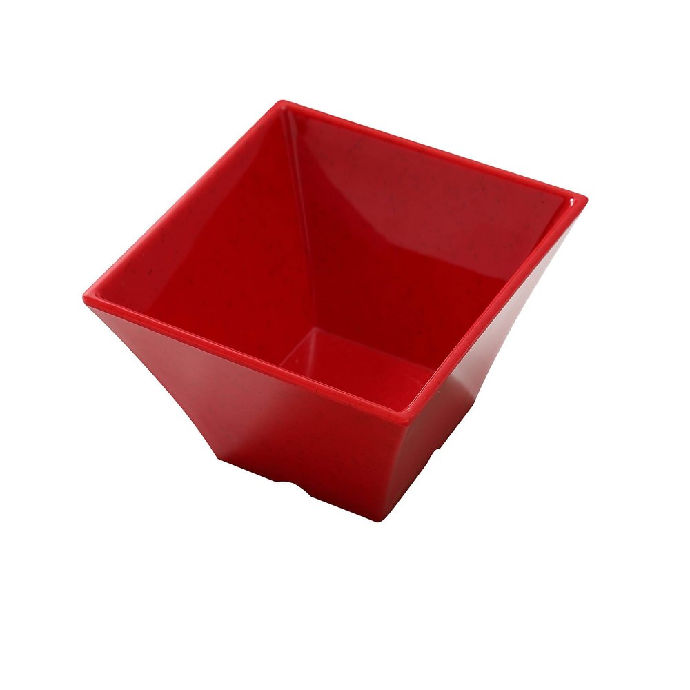Yanco ME-4106 Mexico 6" Square Bowl 26 OZ, 3" Height, Melamine, Red with Speckles, Pack of 24