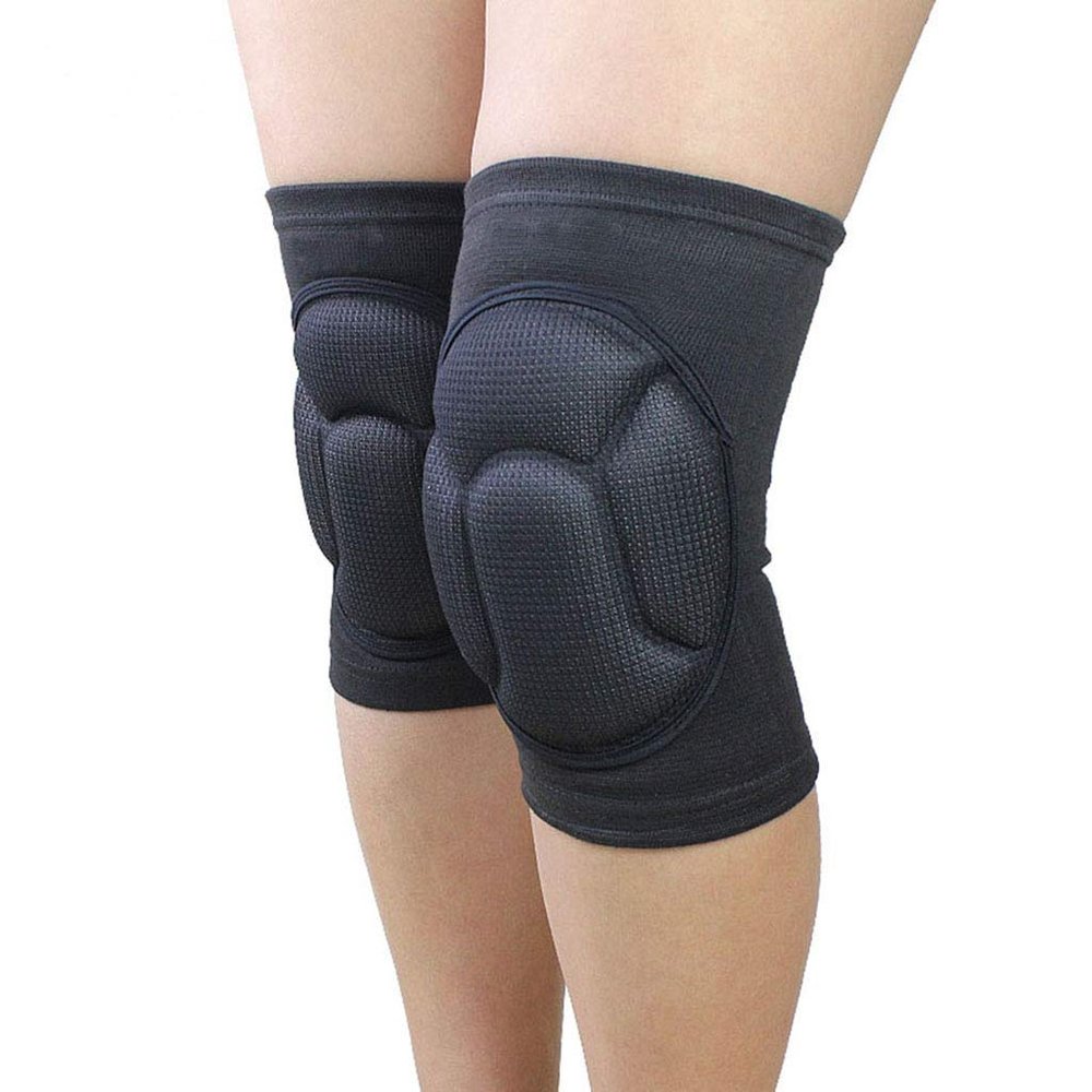 1Pair Thicked Football Volleyball Extreme Sports Ski Knee Pads Fitness Knee Support Cycling Knee Protector Kneepad (A1 Black)
