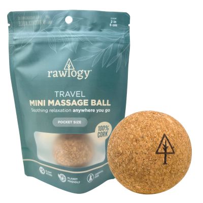 Rawlogy Travel Cork Massage Ball | Lightweight, Sustainable Alternative to Lacrosse Ball for Muscle Pain Relief (1.9 Inch (Pack of 1), Sanded Cork)