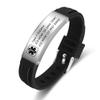 LanM Medical Alert Bracelets for Men Medical Bracelet for Women Silicone Medical ID Bracelet Type 1 Diabetes Bracelet Medical Alert Bracelet (Black 2) view 1