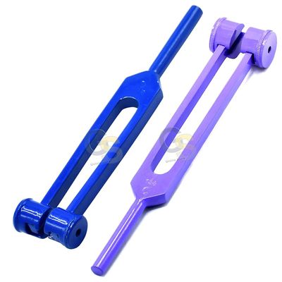 G.S Portable 2 Pcs Standard Musical Violin Tuning Fork Set 128hz 256hz (Purple and Blue) Best Quality