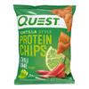 Quest Nutrition Chili Lime Tortilla Style Protein Chips, 20g Protein, 3g Net Carbs, Gluten Free, 1.1 oz (Pack of 12) view 1