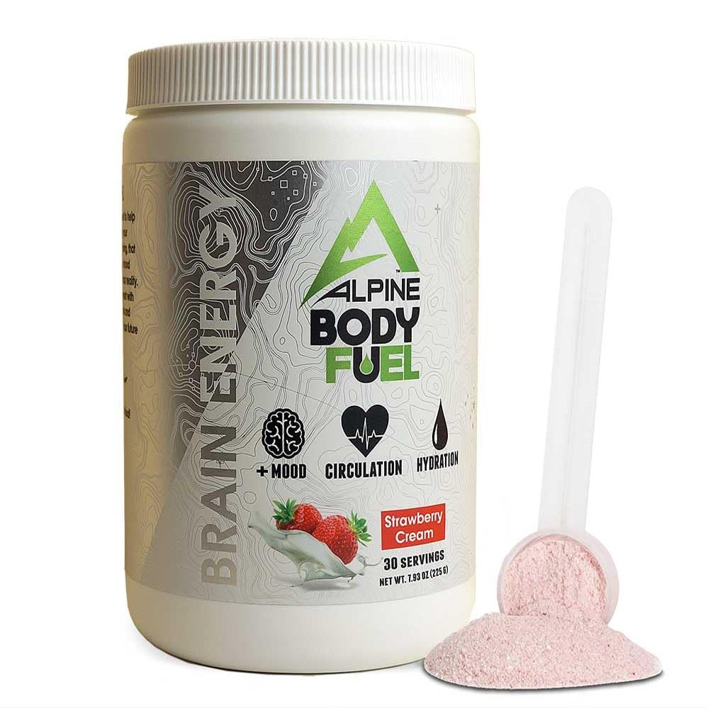 Alpine Innovations Body Fuel Focus + Energy - Great Tasting Supplement Made to Enhance Focus and Provide Energy Without The jitters. (30 Scoop Tub, Strawberry Cream)