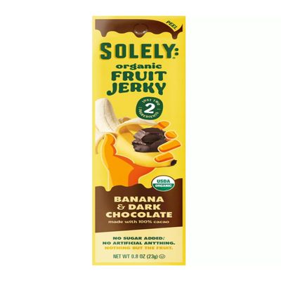 Organic Fruit Jerky, Banana with Cacao, 12 Strips, 0.8 oz (23 g) Each, Solely