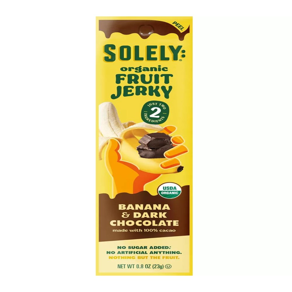 Organic Fruit Jerky, Banana with Cacao, 12 Strips, 0.8 oz (23 g) Each, Solely