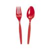 Fun Express - Red Fork/Spoon Plastic Cutlery Set - Party Supplies - Solid Tableware - Cutlery - 16 Pieces view 1