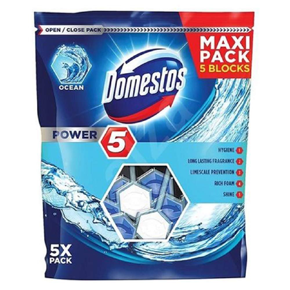 Domestos Power 5 Maxi Pack 5 Blocks Toilet Blocks Ocean