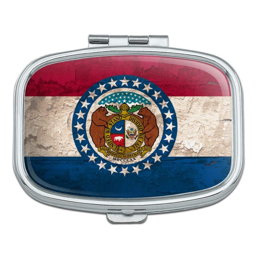 Rustic Missouri State Flag Distressed USA Rectangle Pill Case Trinket Gift Box