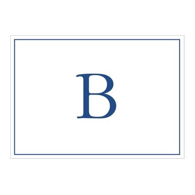 Caspari Navy Embossed Initials Boxed Note Cards in Letter B, 16 Cards & Envelopes
