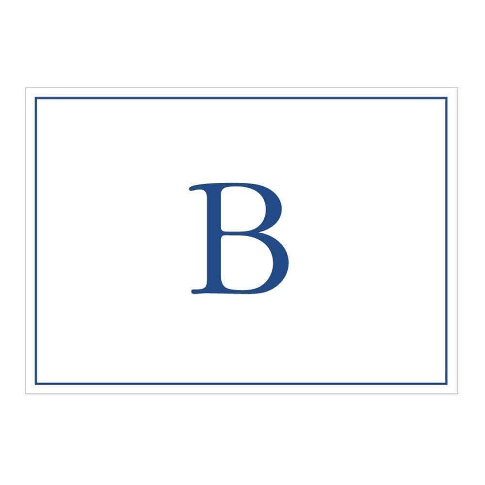 Caspari Navy Embossed Initials Boxed Note Cards in Letter B, 16 Cards & Envelopes
