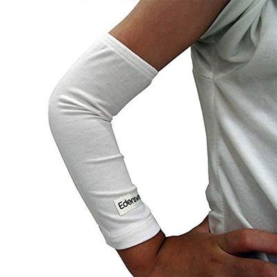 Edenswear Zinc-Infused Elbow Sleeves Bandage for Kids with Eczema - Wet Wrap Therapy(XXSmall)