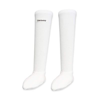 Edenswear Zinc-Infused Long Tube Socks for Babies with Eczema - Wet Wrap Therapy (12 Months,White)