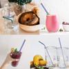 10PCS/Set Stainless Steel Straws, 8.5in Straight/Curved Reusable Replacement Metal Straws With Cleaning Brush For 20oz Tumblers - KKAAyueqin (colorful) view 2