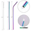 10PCS/Set Stainless Steel Straws, 8.5in Straight/Curved Reusable Replacement Metal Straws With Cleaning Brush For 20oz Tumblers - KKAAyueqin (colorful) view 4