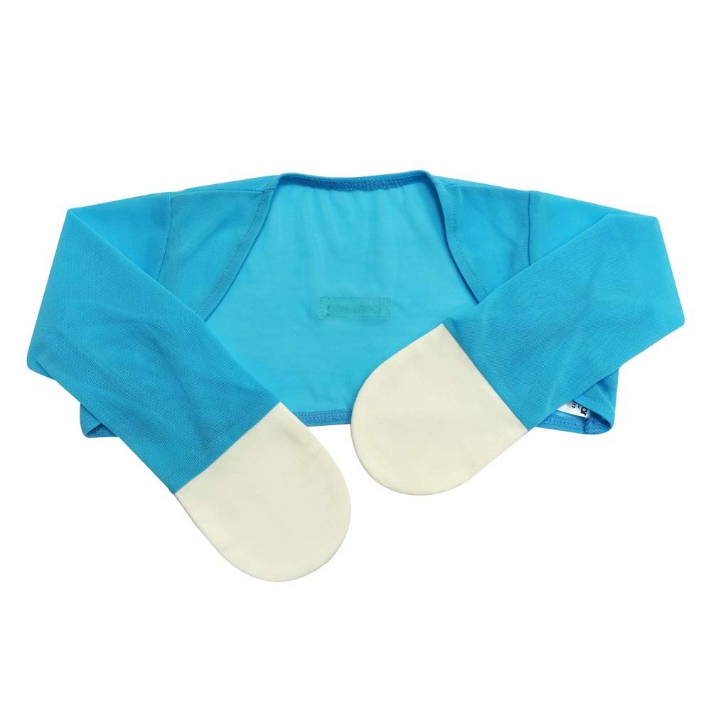 Edenswear Zinc-Infused Summer Mesh Mitten Sleeves for Kids with Eczema - Wet Wrap Therapy (Blue, 12 Months)