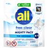 All Mighty Pacs Laundry Detergent, Free Clear For Sensitive Skin Pouch, 19 Count view 1