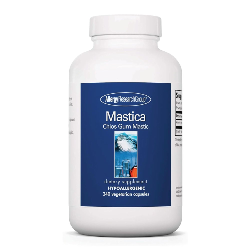 Allergy Research Group Mastica - Mastic Gum Capsules, Digestive Health Supplement for Adults, Mastic Resin Powder Capsules for Gut Health Support - 240 Count