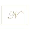 Caspari Gold Embossed Initials Boxed Note Cards in Letter N, 16 Cards & Envelopes view 1