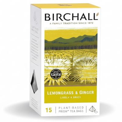 Birchall Lemongrass & Ginger 15 Plant-Based Prism Tea Bags
