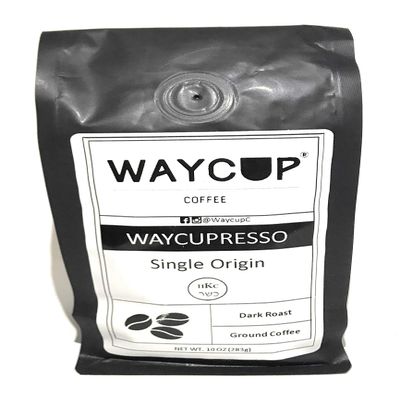 Waycup WaycuPresso (Espresso) Kosher Coffee, Ground, 10 oz.
