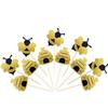 50 Pieces Bee Toothpicks Bulk Bee Cupcake Toppers Glitter Bee Cake Picks Decorations for Birthday Party Favors Supplies view 1