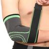 1Pair Elastic Bandage Tennis Elbow Support Protector Basketball Running Volleyball Compression Adjustable Elbow Pad Brace (Green, L) view 1