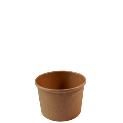 EcoQuality 12 oz Disposable Kraft Paper Soup Containers [200 PACK] - Half Pint Ice Cream Containers, Frozen Yogurt Cups, Restaurant, Microwavable, Take out, Food Storage, Recyclable