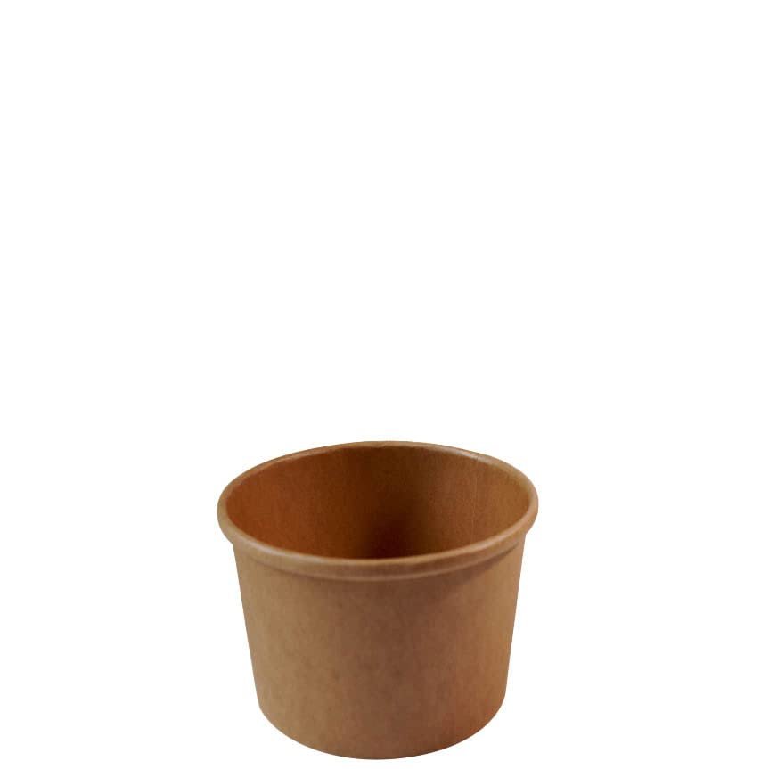 EcoQuality 12 oz Disposable Kraft Paper Soup Containers [200 PACK] - Half Pint Ice Cream Containers, Frozen Yogurt Cups, Restaurant, Microwavable, Take out, Food Storage, Recyclable
