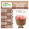 EcoQuality 12 oz Disposable Kraft Paper Soup Containers [200 PACK] - Half Pint Ice Cream Containers, Frozen Yogurt Cups, Restaurant, Microwavable, Take out, Food Storage, Recyclable view 2