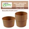 EcoQuality 12 oz Disposable Kraft Paper Soup Containers [200 PACK] - Half Pint Ice Cream Containers, Frozen Yogurt Cups, Restaurant, Microwavable, Take out, Food Storage, Recyclable view 3