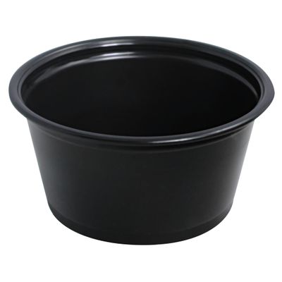 DART Conex Complements Polypropylene Portion Cups, 2 Oz, Black, 125 Cups Per Bag, Carton of 20 Bags