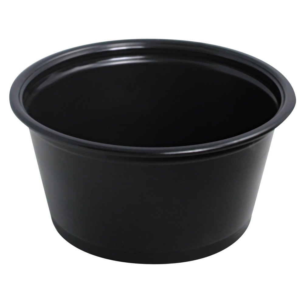 DART Conex Complements Polypropylene Portion Cups, 2 Oz, Black, 125 Cups Per Bag, Carton of 20 Bags