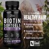Zeal Naturals Biotin with Coconut Oil for Hair 10000mcg (180 Softgels) Supplement - Biotin Pills for Hair Skin and Nails Vitamins for Women Capsules for Men Hair Growth 6 mo Supply view 3