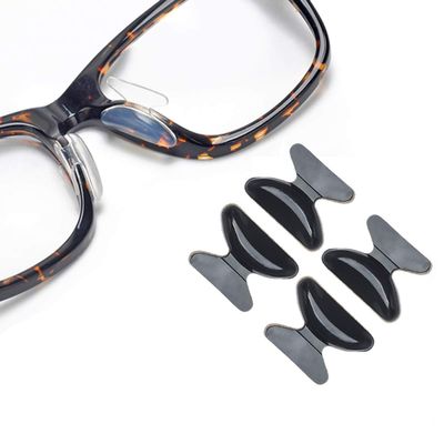 Eyeglass Nose Pads - SMARTTOP Stick on 2.5mm Silicone Anti Slip Adhesive Eyewear Nose Pads Cushions for Eyeglasses Sunglasses Spectacles - 12 Pairs(Black)