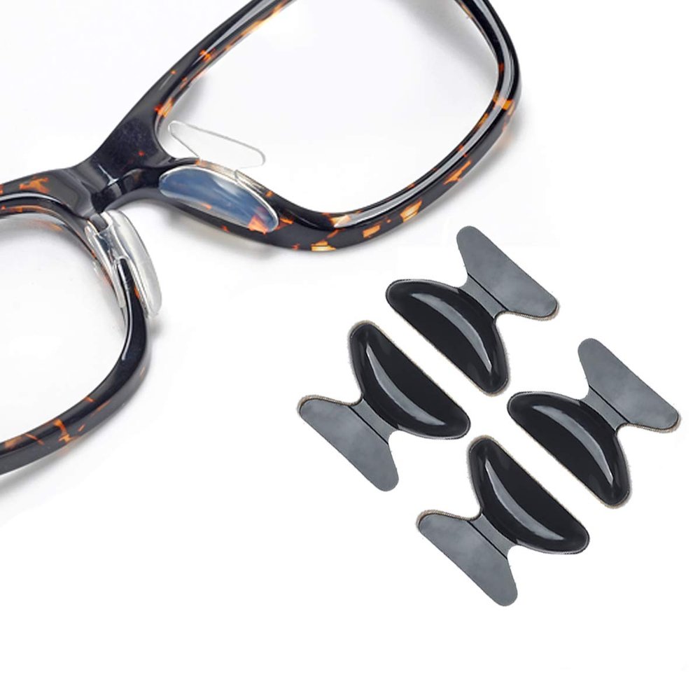 Eyeglass Nose Pads - SMARTTOP Stick on 2.5mm Silicone Anti Slip Adhesive Eyewear Nose Pads Cushions for Eyeglasses Sunglasses Spectacles - 12 Pairs(Black)
