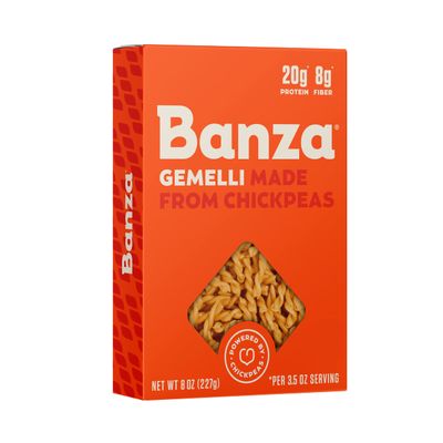 Banza Chickpea Pasta, Gemelli - Gluten Free Healthy Pasta, High Protein, Lower Carb and Non-GMO - (Pack of 6)
