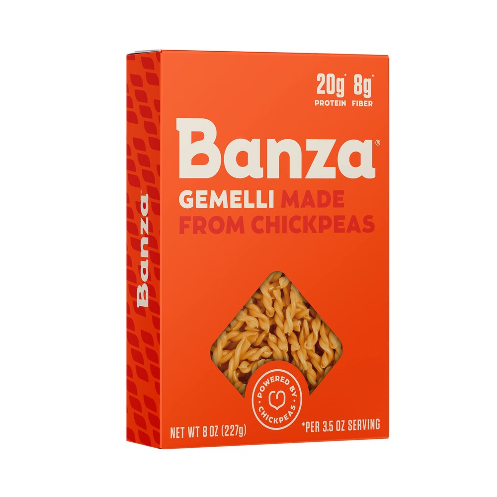 Banza Chickpea Pasta, Gemelli - Gluten Free Healthy Pasta, High Protein, Lower Carb and Non-GMO - (Pack of 6)
